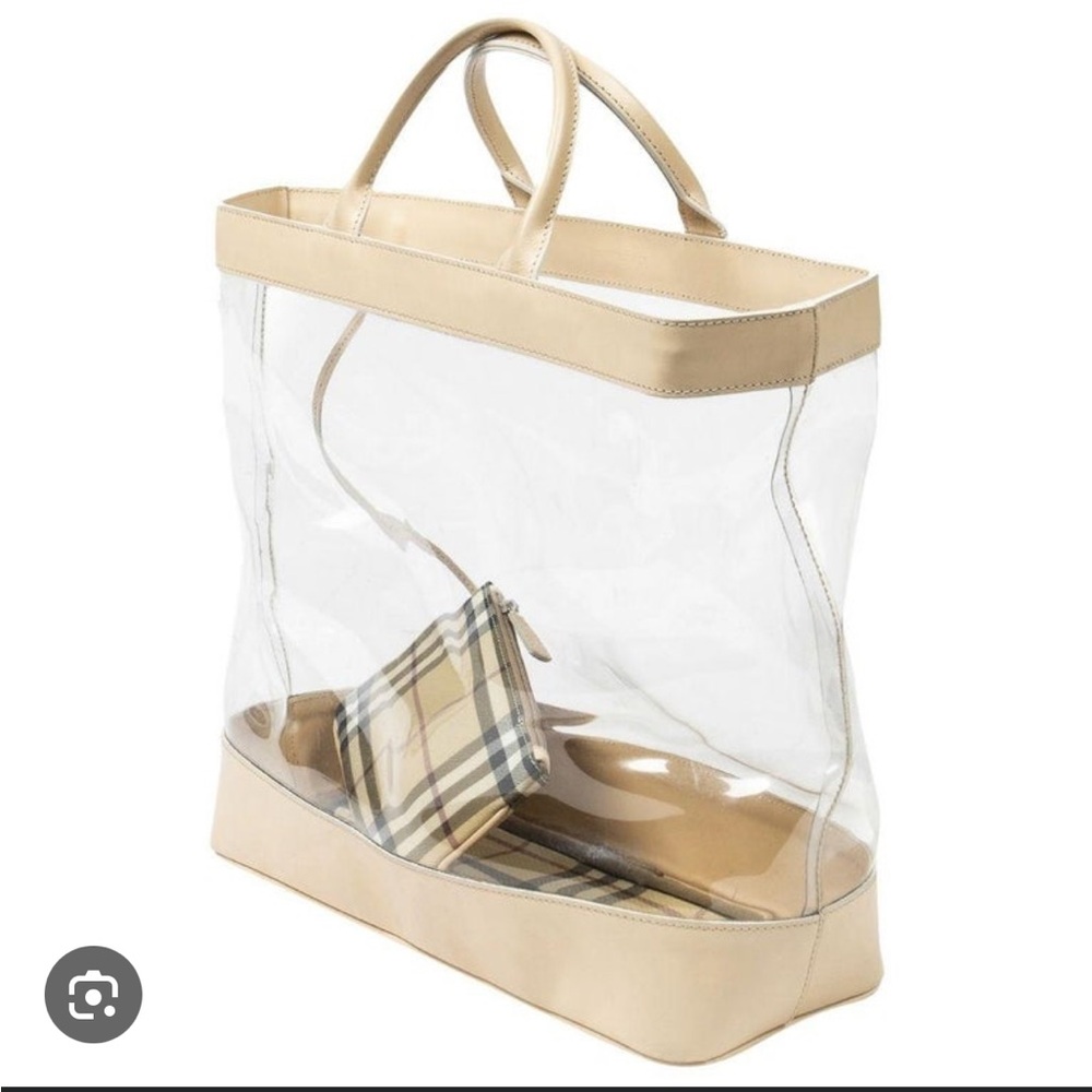 Transparent Tote Bag with Tan Accents - Picture 2 of 5